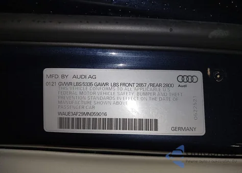 2021 Audi A6 Premium Plus 45 Tfsi Quattro S Tronic/Sport Premium Plus 45 Tfsi Quattro S Tronic z USA, uszkodzony, nr VIN WAUE3AF29MN059016